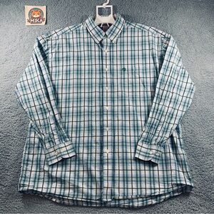 Wrangler George Strait Cowboy Cut Collection Shirt‎ Men's 2XL Long Sleeve Green